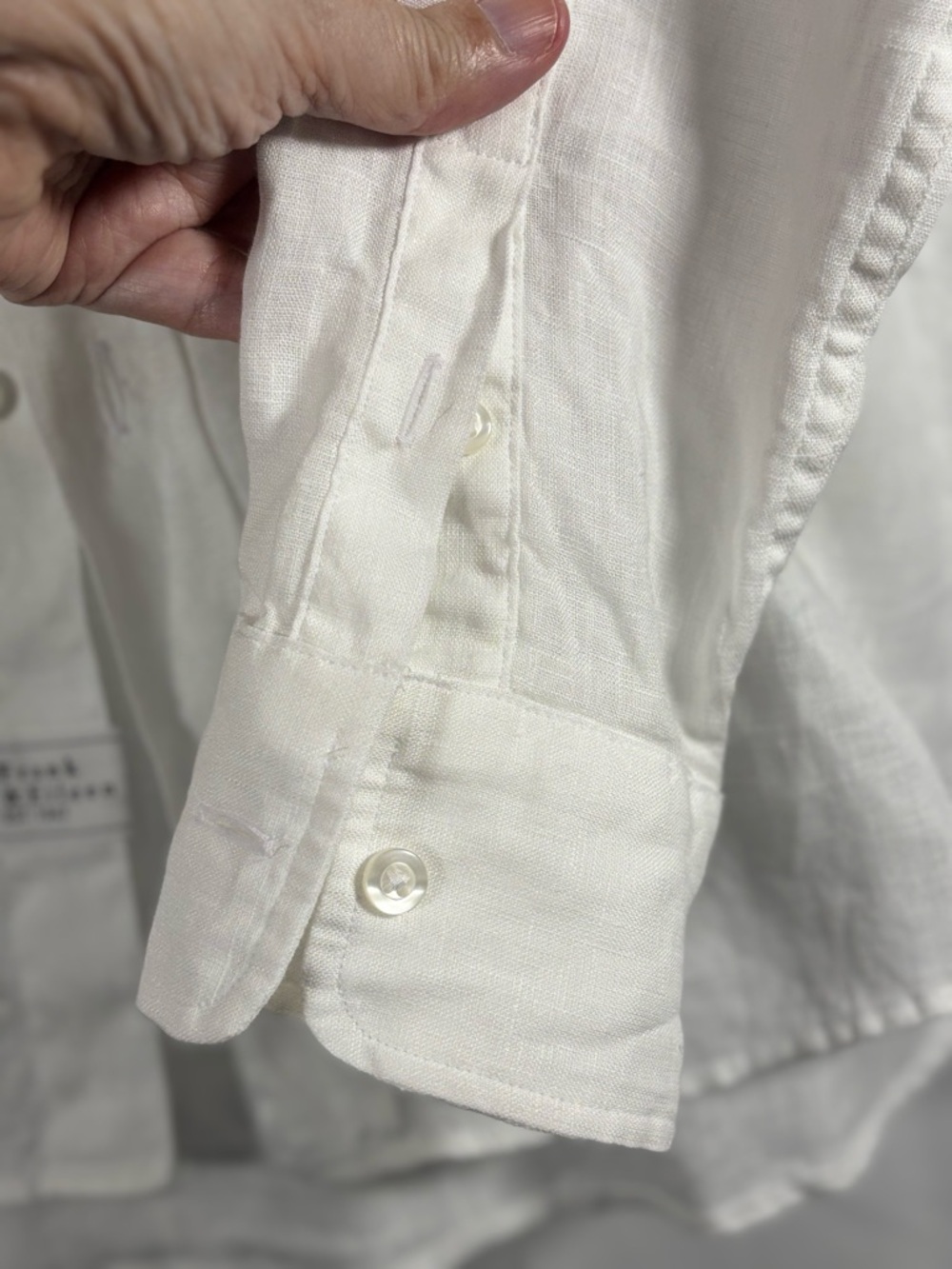 EUC Frank & Eileen White 100% Linen Women’s Button-Up Shirt Size XS - Picture 4 of 10
